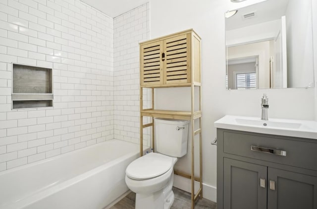 107 Laidlaw Ave Unit 2, Jersey City, NJ 07306 - full bath featuring toilet, vanity, baseboards, wood finished floors, and  shower combination