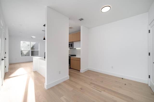 interior space featuring light wood-type flooring