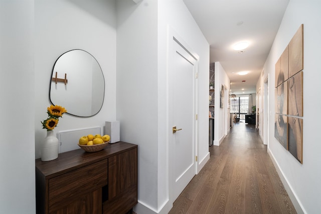 386 5th St Unit 404, Jersey City, NJ 07302 - hall with dark wood-type flooring and baseboards