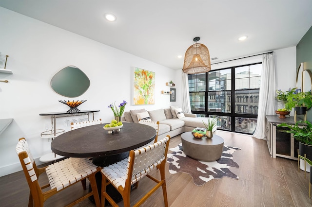 386 5th St Unit 404, Jersey City, NJ 07302 - dining space featuring wood finished floors and recessed lighting