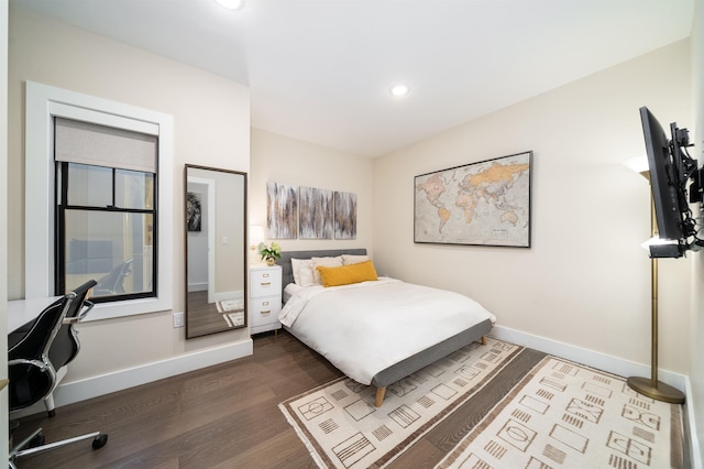 386 5th St Unit 404, Jersey City, NJ 07302 - bedroom featuring dark wood-type flooring and recessed lighting