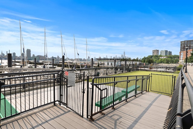 1500 Washington St Unit 8N, Hoboken, NJ 07030 - wooden terrace featuring a view of skyline