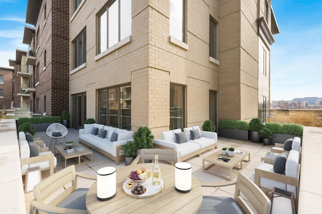 150 Henley Pl Unit 201, Weehawken, NJ 07086 - view of patio featuring outdoor lounge area