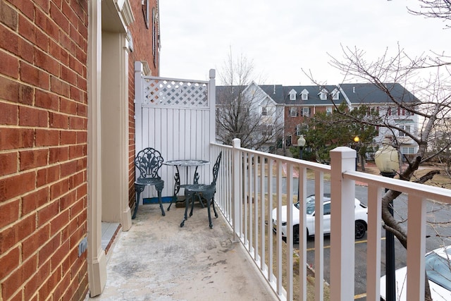 balcony featuring a residential view