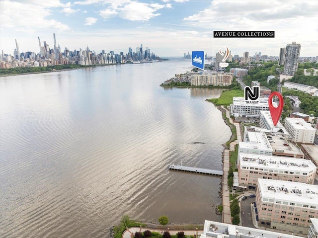 9 Somerset Ln Unit 118, Edgewater, NJ 07020 - drone / aerial view of skyline and a nearby body of water