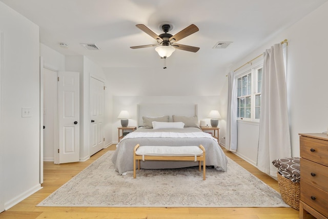 11 Dean Ct, Rutherford, NJ 07070 - bedroom with light wood finished floors, a ceiling fan, and vaulted ceiling
