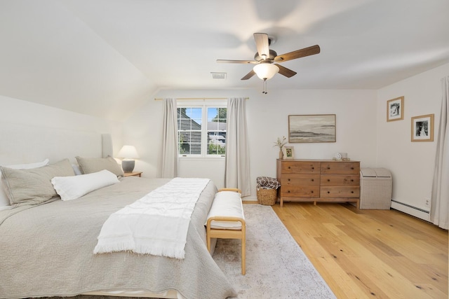 11 Dean Ct, Rutherford, NJ 07070 - bedroom featuring baseboard heating, light wood-type flooring, and ceiling fan
