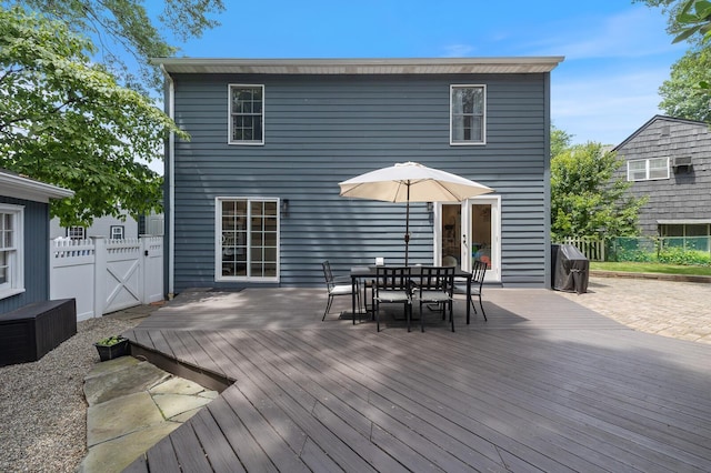 11 Dean Ct, Rutherford, NJ 07070 - wooden deck with grilling area and outdoor dining area