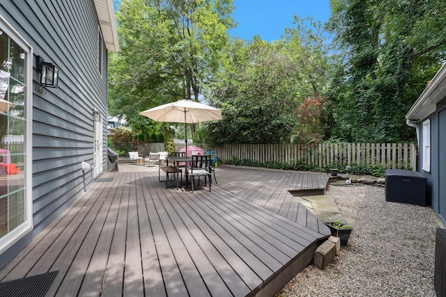 11 Dean Ct, Rutherford, NJ 07070 - wooden terrace featuring a fenced backyard and outdoor dining area