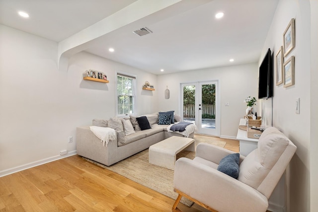 11 Dean Ct, Rutherford, NJ 07070 - living area with light wood-type flooring, recessed lighting, and french doors
