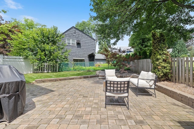 11 Dean Ct, Rutherford, NJ 07070 - fenced backyard with a patio area