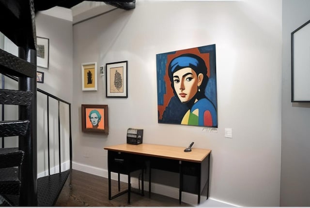 126 Delaware Ave Unit 12, Jersey City, NJ 07306 - home office with dark wood-style floors and baseboards