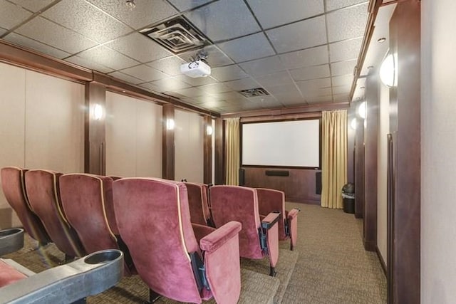 102 Tidewater St Unit 2B, Jersey City, NJ 07302 - cinema room with carpet floors and a drop ceiling