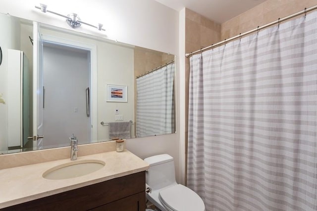 102 Tidewater St Unit 2B, Jersey City, NJ 07302 - bathroom featuring vanity, toilet, and curtained shower