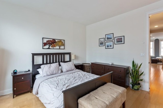 102 Tidewater St Unit 2B, Jersey City, NJ 07302 - bedroom featuring light wood-style floors, recessed lighting, and baseboards