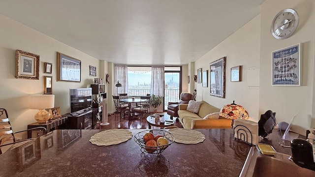 380 Mountain Rd Unit 210, Union City, NJ 07087 - living area featuring floor to ceiling windows and wood finished floors
