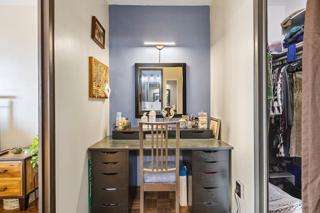 office featuring dark wood-type flooring