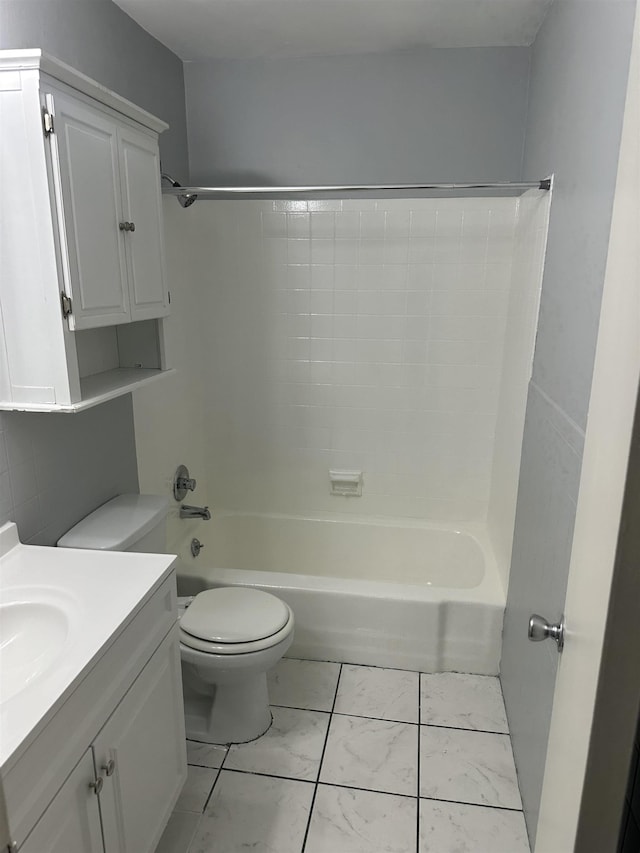 1225 Kennedy Blvd Unit 4J, Bayonne, NJ 07002 - bathroom featuring vanity, shower / bath combination, and marble look tile flooring