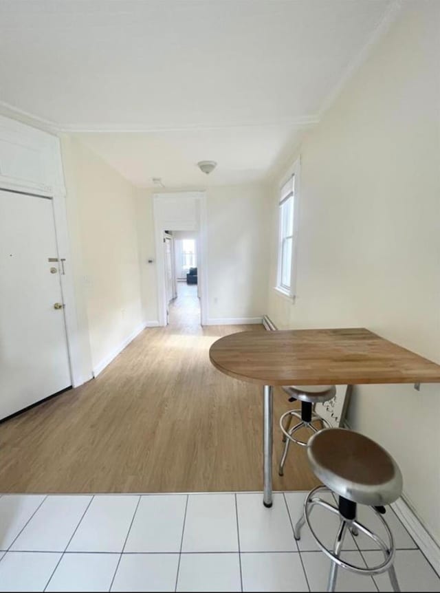 interior space with light hardwood / wood-style flooring