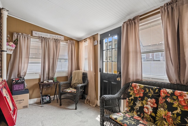 12 Egan Ct, Bayonne, NJ 07002 - sitting room featuring lofted ceiling and carpet floors
