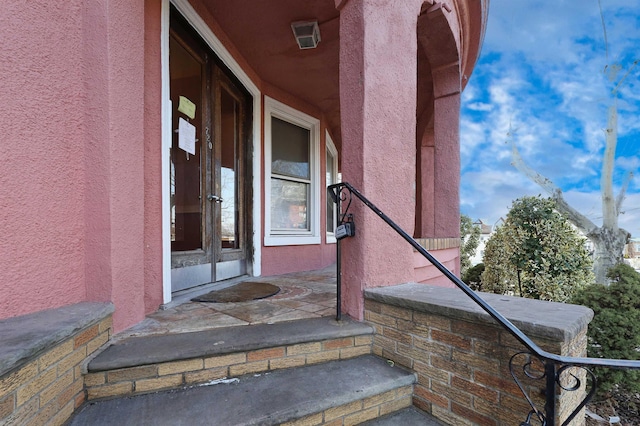 property entrance with french doors