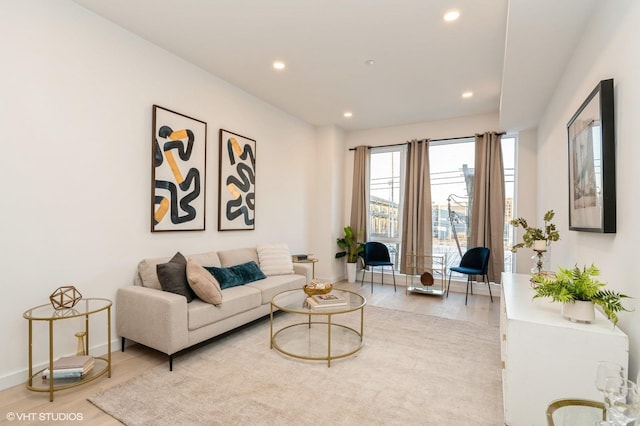 425 3rd St Unit 318, Jersey City, NJ 07302 - living area with wood finished floors, recessed lighting, and baseboards