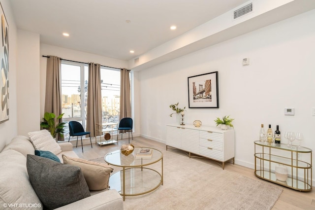 425 3rd St Unit 318, Jersey City, NJ 07302 - living room with wood finished floors, recessed lighting, and baseboards