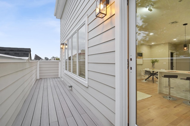 view of deck at dusk