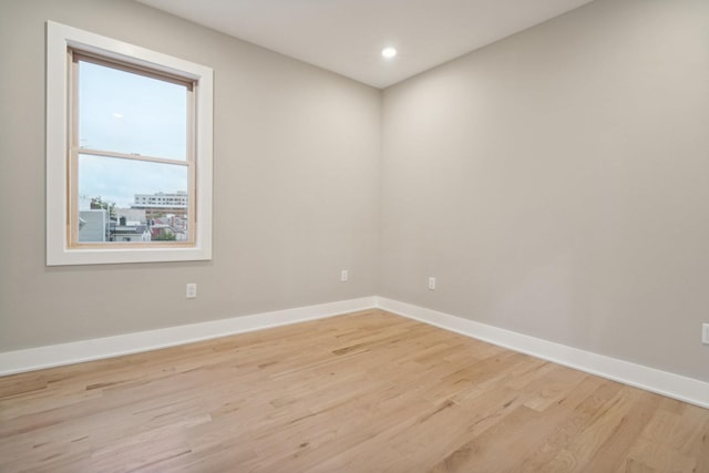 empty room featuring light hardwood / wood-style flooring