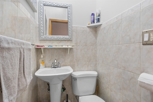218 68th St, Guttenberg, NJ 07093 - half bathroom with tile walls and toilet