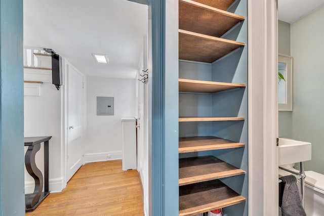 closet with electric panel