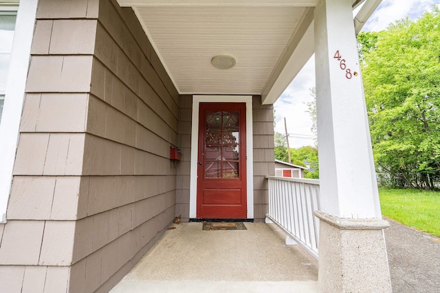 468 Van Buren St, Ridgewood, NJ 07450 - view of exterior entry featuring covered porch
