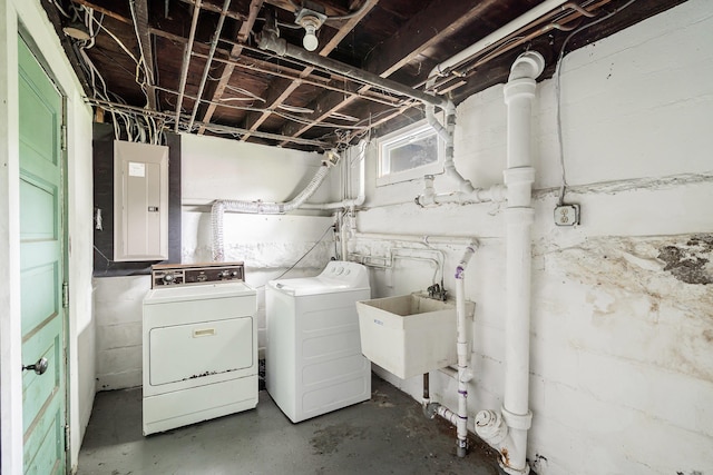 468 Van Buren St, Ridgewood, NJ 07450 - laundry room with washer and clothes dryer and electric panel