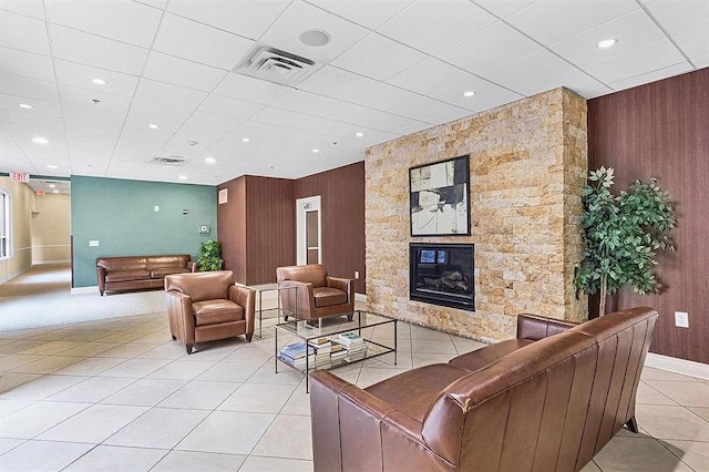 building lobby with visible vents