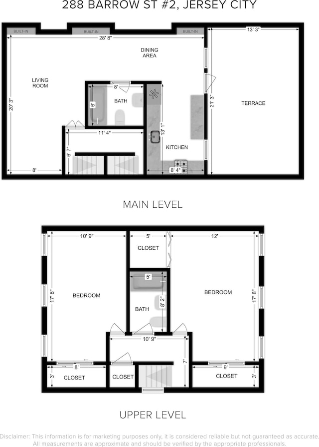 288 Barrow St Unit 2, Jersey City, NJ 07302 - view of floor plan / room layout