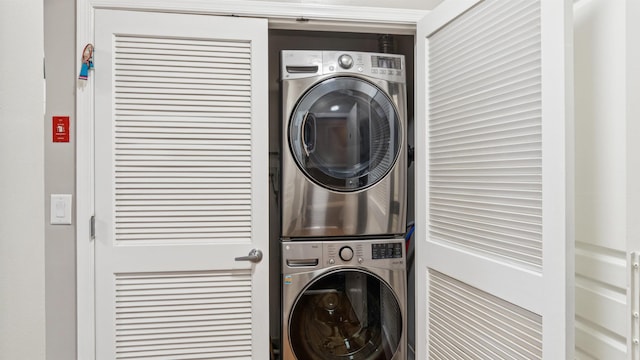 4401 Park Ave Unit 2B, Union City, NJ 07087 - laundry area with stacked washer / drying machine