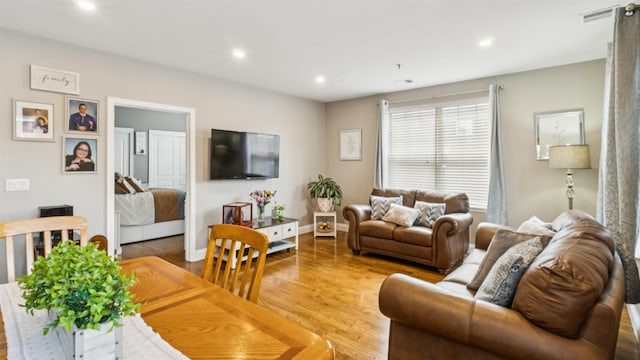 4401 Park Ave Unit 2B, Union City, NJ 07087 - living room featuring wood finished floors and recessed lighting
