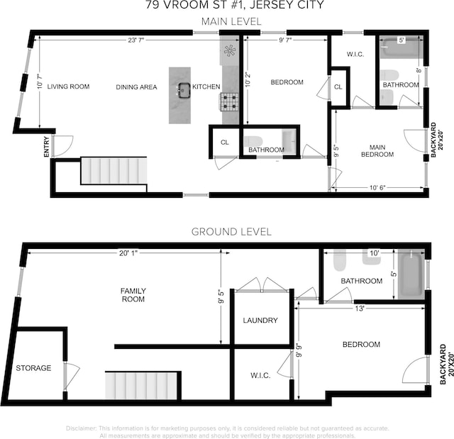 79 Vroom St Unit 1, Jersey City, NJ 07306 - view of floor plan / room layout