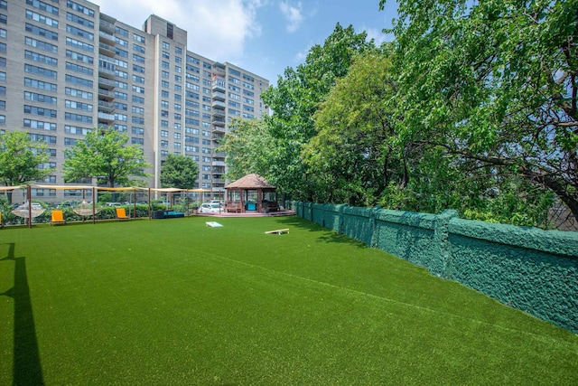 view of property's community with a gazebo