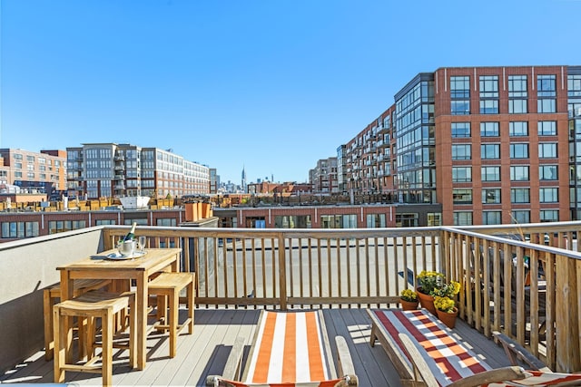 1110 Hudson St Unit 5B, Hoboken, NJ 07030 - balcony with a city view and outdoor dining space
