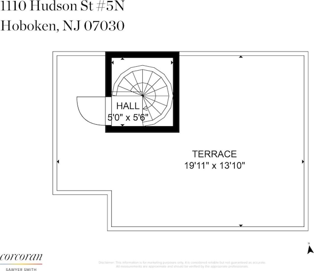 1110 Hudson St Unit 5B, Hoboken, NJ 07030 - property floor plan