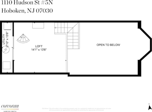 1110 Hudson St Unit 5B, Hoboken, NJ 07030 - property floor plan