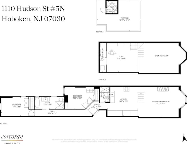 1110 Hudson St Unit 5B, Hoboken, NJ 07030 - room layout