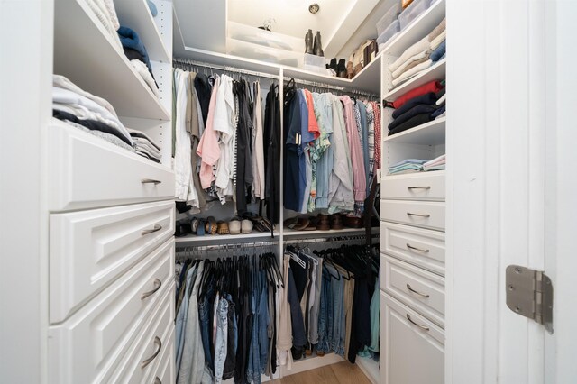 833 Willow Ave Unit 2, Hoboken, NJ 07030 - walk in closet featuring wood finished floors