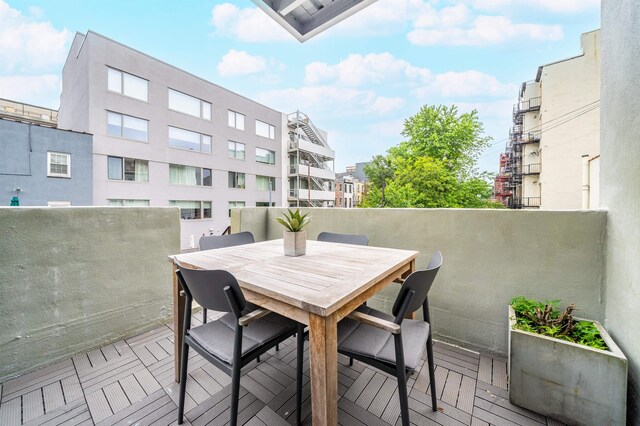 833 Willow Ave Unit 2, Hoboken, NJ 07030 - wooden terrace featuring outdoor dining space