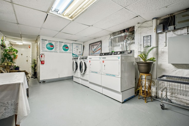shared laundry with independent washer and dryer