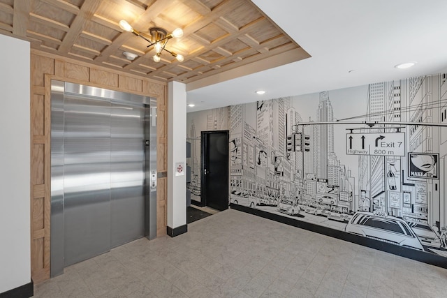 interior space with elevator