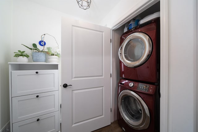 235 Sherman Ave, Jersey City, NJ 07307 - washroom featuring stacked washer and clothes dryer