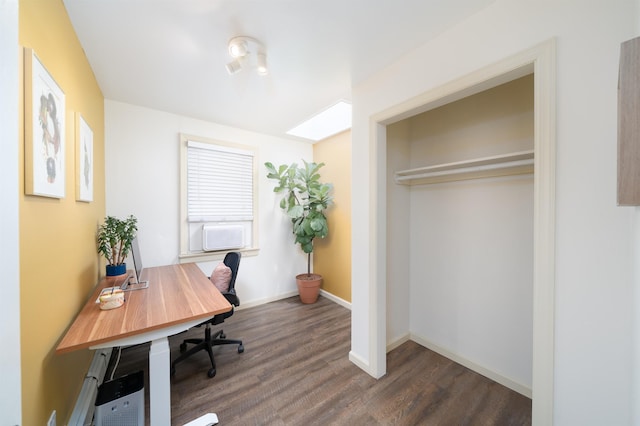 235 Sherman Ave, Jersey City, NJ 07307 - home office featuring dark wood finished floors and baseboards