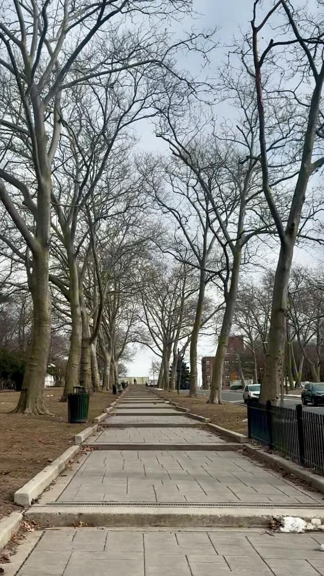 view of street featuring curbs